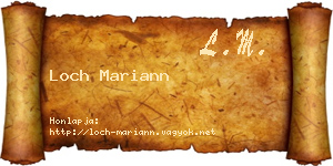 Loch Mariann névjegykártya